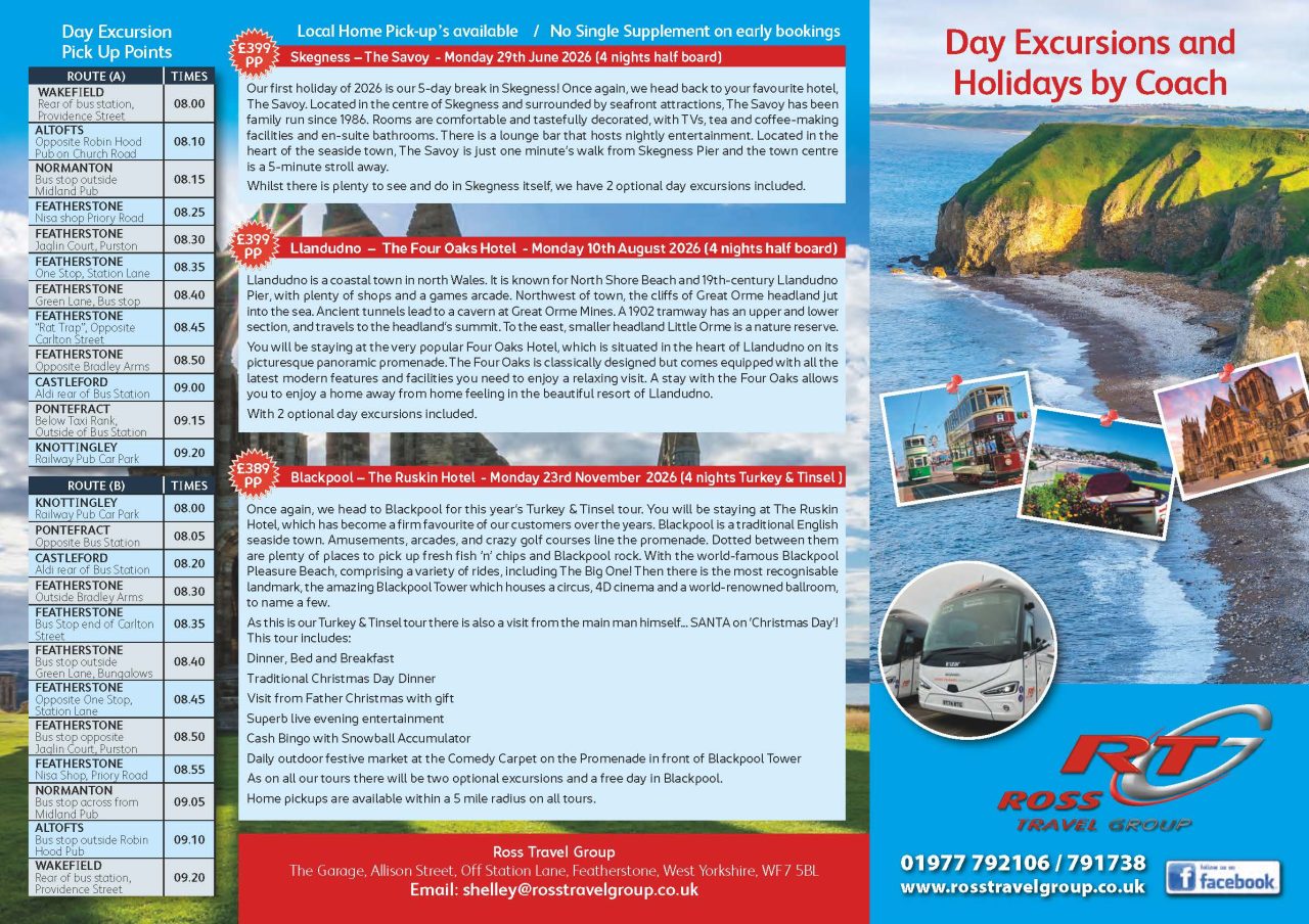 Coach Tourism UK Coach Holidays & European Tours | Ross Travel Group